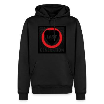 Dernière génération - Fierté de la protection du climat - Sweat à capuche Premium bio Homme - noir - Devant - Nico (187cm)