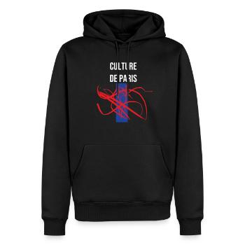 Pariser Kultur Culture de Paris - Männer Premium Bio Hoodie - Schwarz - Vorne - Nico (187cm)