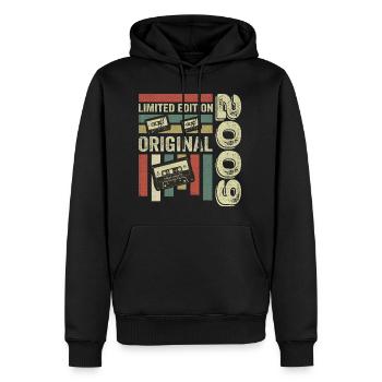 Vintage 2009 - Retro Geburtstagsspruch 2009 - Männer Premium Bio Hoodie - Schwarz - Vorne - Nico (187cm)