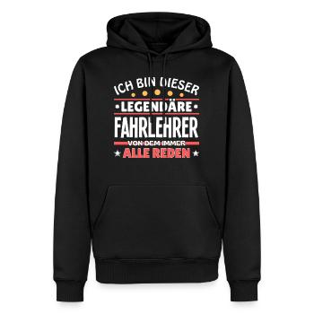 Je suis ce moniteur d’auto-école légendaire - Sweat à capuche Premium bio Homme - noir - Devant - Nico (187cm)