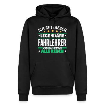 Je suis ce moniteur d’auto-école légendaire - Sweat à capuche Premium bio Homme - noir - Devant - Nico (187cm)