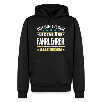 Je suis ce moniteur d’auto-école légendaire - Sweat à capuche Premium bio Homme - noir - Devant - Nico (187cm)