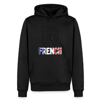 Cool Kids Speak French language Gift for France - Men’s Premium Organic Hoodie - black - Front - Nico (187cm)