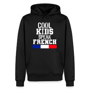 cool Kids Speak French language Gift for France - Men’s Premium Organic Hoodie - black - Front - Nico (187cm)