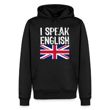 Je parle anglais drôle cadeau pour les États-Unis - Sweat à capuche Premium bio Homme - noir - Devant - Nico (187cm)