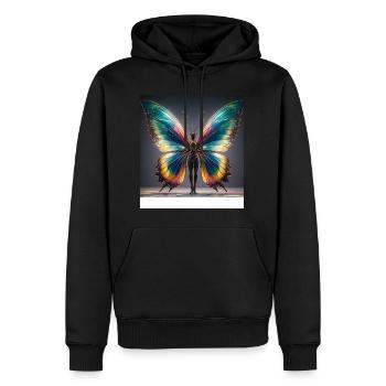 aAnthropomorphic Butterfly - Men’s Premium Organic Hoodie - black - Front - Nico (187cm)