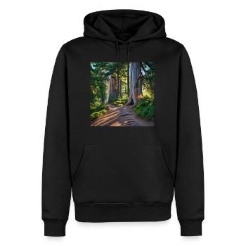 Randonnée en forêt - Sweat à capuche Premium bio Homme - noir - Devant - Nico (187cm)