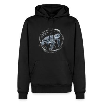 Baby Sea Turtle Swim Water Bubbles Turtles Gifts - Men’s Premium Organic Hoodie - black - Front - Nico (187cm)