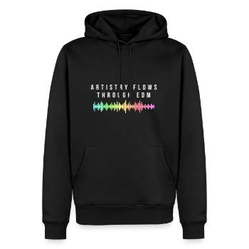 L’art coule à travers l’onde sonore vibrante de l’EDM - Sweat à capuche Premium bio Homme - noir - Devant - Nico (187cm)