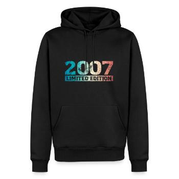 Limited Edition 2007 Birthday Year 2007 - Men’s Premium Organic Hoodie - black - Front - Nico (187cm)