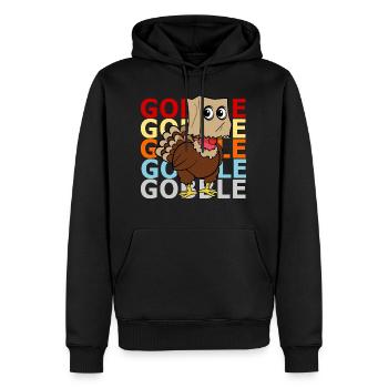 Retro Vintage Style Thanksgiving Truthahn Pute - Männer Premium Bio Hoodie - Schwarz - Vorne - Nico (187cm)