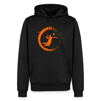 Volleyball joueur de volleyball - Sweat à capuche Premium bio Homme - noir - Devant - Nico (187cm)
