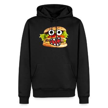 Hamburger - Sweat à capuche Premium bio Homme - noir - Devant - Nico (187cm)