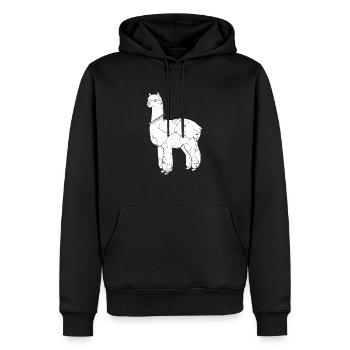 Lama, Lama-Liebhaber - Männer Premium Bio Hoodie - Schwarz - Vorne - Nico (187cm)