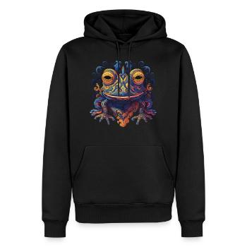 Dmt Frog - Men’s Premium Organic Hoodie - black - Front - Nico (187cm)