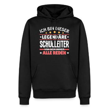Je suis ce directeur légendaire - Sweat à capuche Premium bio Homme - noir - Devant - Nico (187cm)