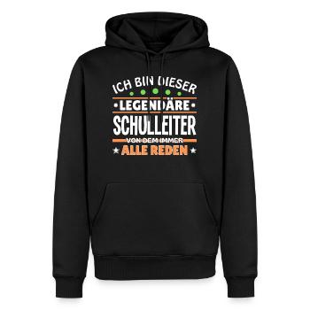Je suis ce directeur légendaire - Sweat à capuche Premium bio Homme - noir - Devant - Nico (187cm)