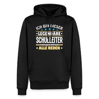 Je suis ce directeur légendaire - Sweat à capuche Premium bio Homme - noir - Devant - Nico (187cm)