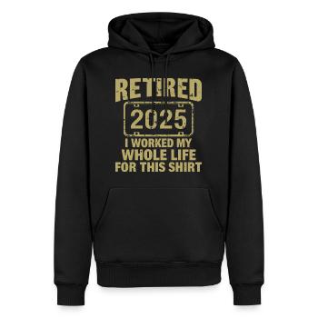 Lustiger Ruhestand 2025 Ruhestand Humor | Ruhestand 2025 - Männer Premium Bio Hoodie - Schwarz - Vorne - Nico (187cm)