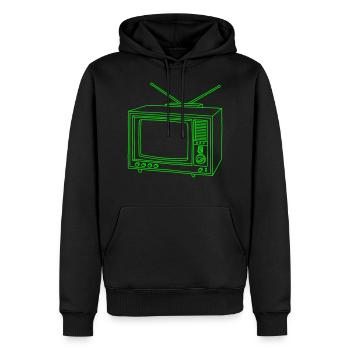 Fernseher Fernsehapparat - Männer Premium Bio Hoodie - Schwarz - Vorne - Nico (187cm)