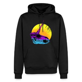 Unicorn Skull - Men’s Premium Organic Hoodie - black - Front - Nico (187cm)