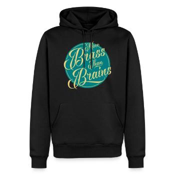 More Brass Than Brains, Yorkshire - Men’s Premium Organic Hoodie - black - Front - Nico (187cm)