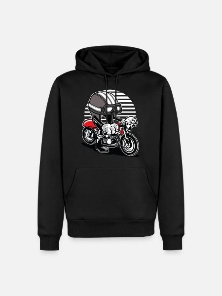 Caferacer Helm - Männer Premium Bio Hoodie - Schwarz