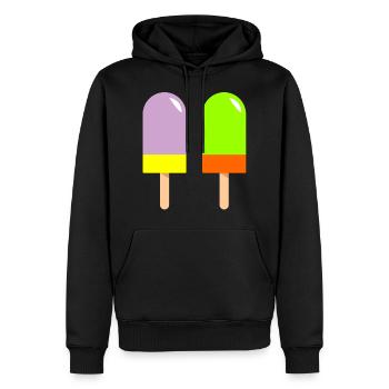 crème glacée restaurant crème glacée sundae134 - Sweat à capuche Premium bio Homme - noir - Devant - Nico (187cm)