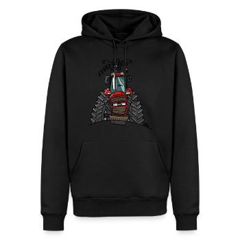 0504 Case 856XL - Men’s Premium Organic Hoodie - black - Front - Nico (187cm)