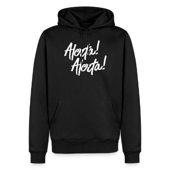 Alerta Antifascista! T-shirt Antifa - Sweat à capuche Premium bio Homme - noir - Devant - Nico (187cm)