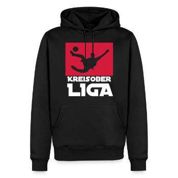 Kreisoberliga - Männer Premium Bio Hoodie - Schwarz - Vorne - Nico (187cm)