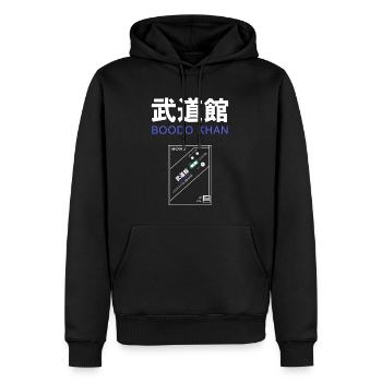 SONY Boodo Khan Walkman, der legendäre - Männer Premium Bio Hoodie - Schwarz - Vorne - Nico (187cm)
