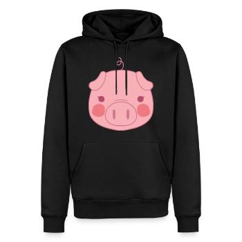 Porc - Sweat à capuche Premium bio Homme - noir - Devant - Nico (187cm)