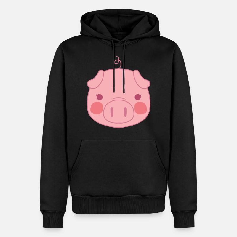 Schwein - Männer Premium Bio Hoodie - Schwarz
