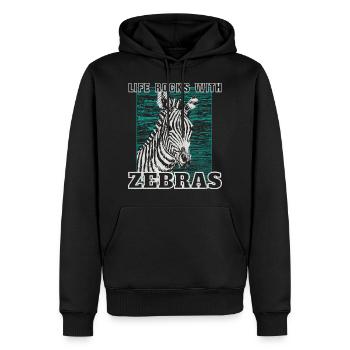 Zebra - Männer Premium Bio Hoodie - Schwarz - Vorne - Nico (187cm)