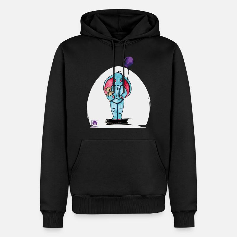 Elijah der Elefant - Männer Premium Bio Hoodie - Schwarz
