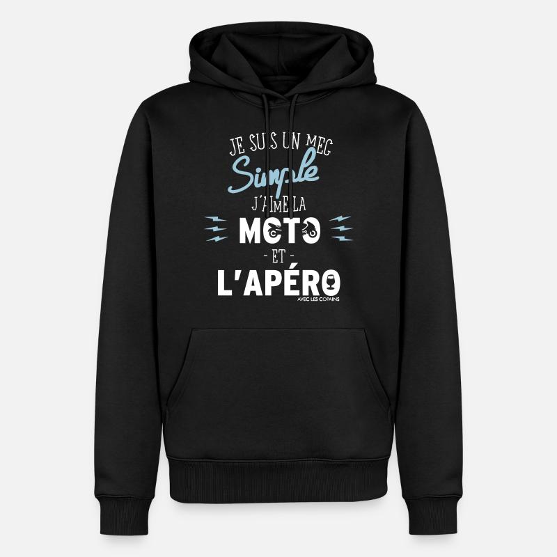 Motorrad und Aperitif - Geschenk - Männer Premium Bio Hoodie - Schwarz