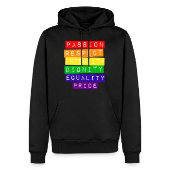 Fierté LGBT gay homosexuel mariage homosexuel - Sweat à capuche Premium bio Homme - noir - Devant - Nico (187cm)