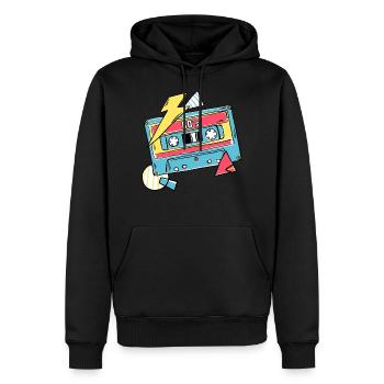 Kassette Musik 80s Geschenk Pop Style Geschenkidee - Männer Premium Bio Hoodie - Schwarz - Vorne - Nico (187cm)
