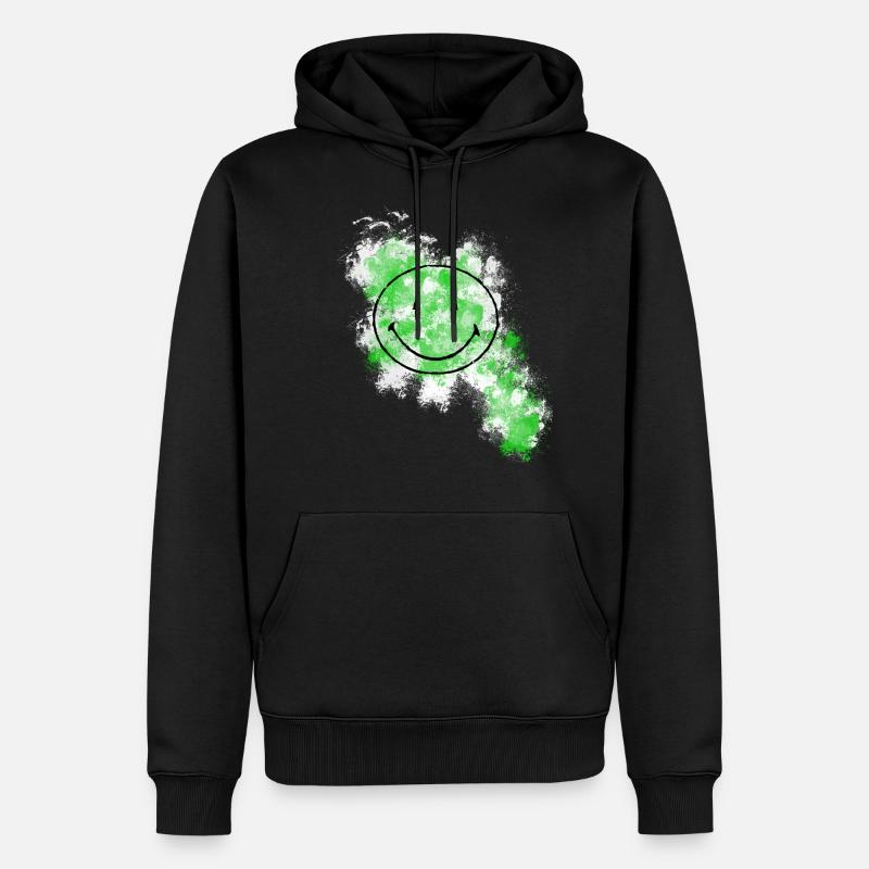Smiley - Sweat à capuche Premium bio Homme - noir