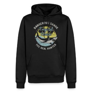 Requin marine poisson mer océan nature cadeau - Sweat à capuche Premium bio Homme - noir - Devant - Nico (187cm)