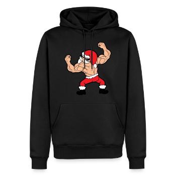 Lustiger Weihnachtsmann Santa Claus Weihnachten - Männer Premium Bio Hoodie - Schwarz - Vorne - Nico (187cm)