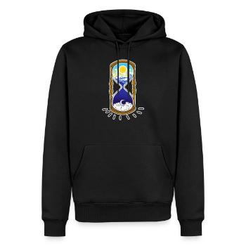 "TEMPS" - temps - Sweat à capuche Premium bio Homme - noir - Devant - Nico (187cm)