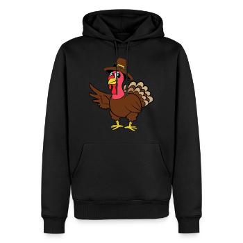 Thanksgiving Erntedankfest Truthahn Pute Pilger - Männer Premium Bio Hoodie - Schwarz - Vorne - Nico (187cm)
