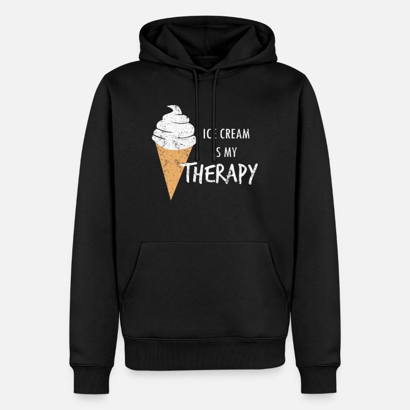 Eis Eiscreme Sommer Geschenkidee - Männer Premium Bio Hoodie - Schwarz
