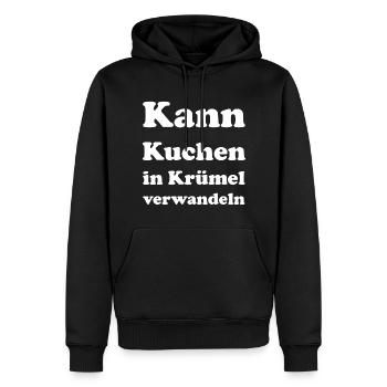 Peut transformer le gâteau en kruemel - Sweat à capuche Premium bio Homme - noir - Devant - Nico (187cm)