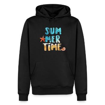 ferie - Herre Premium økologisk hoodie - sort - Foran - Nico (187cm)