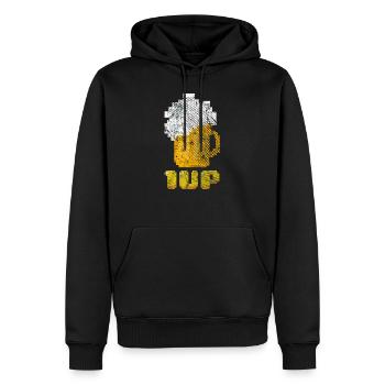 bière - Sweat à capuche Premium bio Homme - noir - Devant - Nico (187cm)