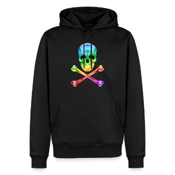 Crâne et os colorés - Sweat à capuche Premium bio Homme - noir - Devant - Nico (187cm)