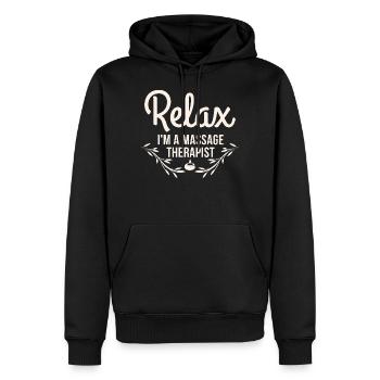 Relax I'm A Massage Therapist - Masseur Therapeut - Männer Premium Bio Hoodie - Schwarz - Vorne - Nico (187cm)